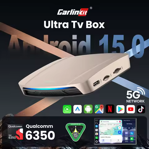 CarlinKit Ultra Box Android 15.0 SM6350 Tv Box CarPlay Wireless Android Auto Wireless Adapter Suppor