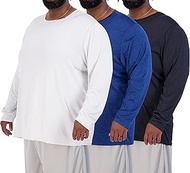 3 Pack: Men’s Big & Tall Tech Stretch Long-Sleeve & Short-Sleeve Dry-Fit T-Shirt (3XT-5XT)