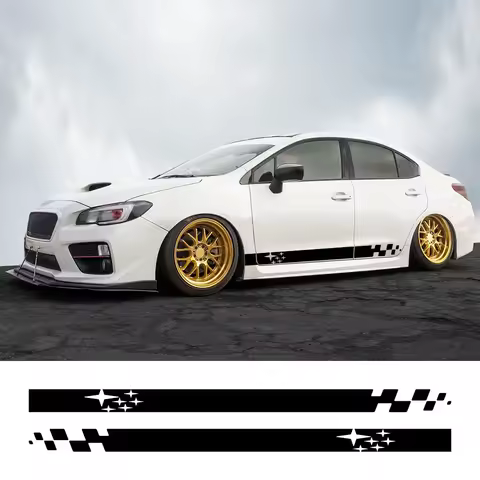 2pcs/lot Car Door Side Stripes Skirt Sticker Decal For Subaru Impreza WRX STI GDB GVB 2018 2009 2008