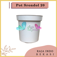 Pot Tinggi Srondol 20 Putih Hitam Coklat Merah Bata Terakota - Pot Tinggi Paket murah isi 1 lusin 6pcs 3pcs 1pcs satuan pot bunga plastik lusinan pot tanaman Pot Bibit Besar Mini Kecil Sedang Pot Srondol 20