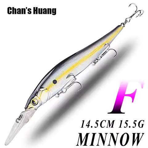 Chan's Huang 1PCS 14.5CM 15.5G Saltwater Minnow Fishing Lures Artificial Floating Hard Bait Deep Wat