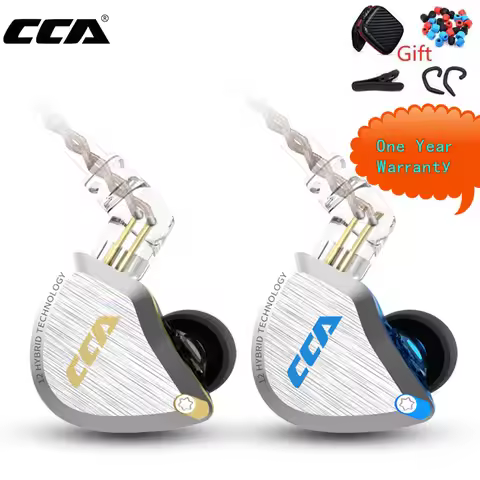 CCA C12 Hybrid Metal Headset HIFI Bass Earbuds In Ear Monitor Noise Cancelling Earphones earpiece C1