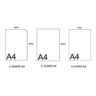 JOO HAUT JH 0.18mm A4 Size L / C / U Shape Plastic Transparent Document Holder Clear Folder Licen Do