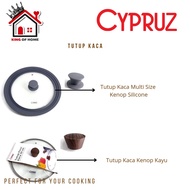 CYPRUZ GLASS LID COVER WOK PAN GLASS PAN ANTI-SCRATCH THICK MATERIAL ORIGINAL CYPRUZ 16 18 20 22 24 