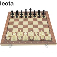 LEOTA Solid Wooden International Chess, Chessboard Magnetic Educational Chess Game Set, Pawns Foldab