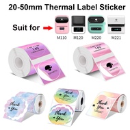M110 M220 Printer Self-Adhesive Laser Silver Colorful Label DIY Design 50*50mm Thermal Label Sticker