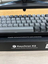 keychron k6機械式鍵盤茶軸無線雙模白光可換鍵帽藍芽無線鍵盤 65%