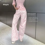 Wispie City Pants | Celana Tidur Panjang Wanita Kantor Kuliah Motif Garis Kulot Pinstripe