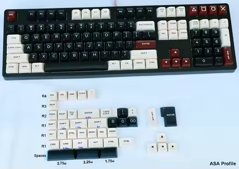 CSA EMA ASA Profile PBT Keycaps for Cherry MX Switches on Mechanical Keyboards