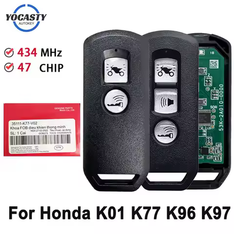 YOCASTY ID47 Chip 433MHz Remote Control Card Key For Honda Motorcycle Scooter K01 K77 K96 K97 K35V3 
