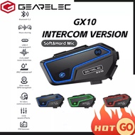GEARELEC GX10 Motorcycle Helmet Intercom Headset For 2-10 Riders Bluetooth 5.2 IP67 Waterproof Interphone Headset