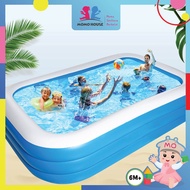 (L)305x(W)183x(H)60cm - Inflatable 3 Ring Swimming Pool Kolam Mandi Kolam Renang