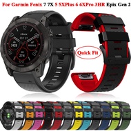 22 26mm Smart Watch Bands For Garmin Fenix 7x 7 6x 6 Pro 5x 5 Plus Epix Gen 2 3 sapphire Enduro s60 S62 Smartwatch Straps Quick Release Wristband Bracelet