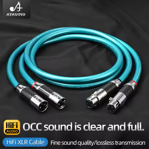 ATAUDIO One Pair Hifi XLR Audio Cable Hi-end 8N OCC 2XLR Male to 2XLR Female for Amplifier DVD Speak