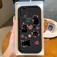 Casing hp for OPPO A74 A95 F19 F19s Reno 6 Lite Case Cat Cherry Guitar Case good silicone material C