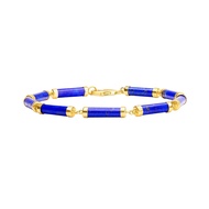 FAR EAST 9K/375 Gold Lapis Lazuli Link Bracelet