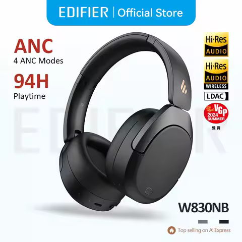 Edifier W830NB Wireless Headphones Bluetooth 5.4 Active Noise Cancelling Hi-Res Over-Ear Headset LDA
