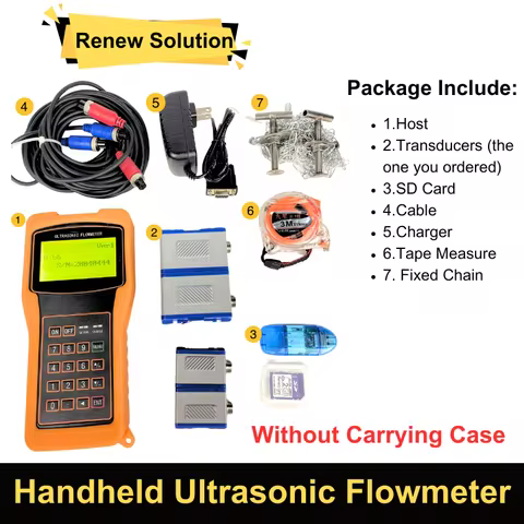 Tuf-2000h Handheld Ultrasonic Flow Meter Portable Flowmeter Ts-2 Dn15-dn100 Tm-1 Dn50-dn700 Without 