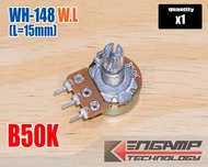 (1ตัว) [VR] WH-148 แกนยาว L=15mm ยี่ห้อ W.L 10KB 20KB 50KB 100KB 250KB 500KB