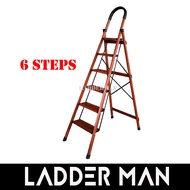 6 Step Wood Grain Aluminium Step Ladder