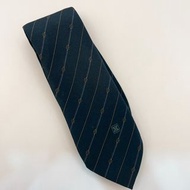 法國製造 Celine 條紋 窄版領帶 100% 絲綢 二手商品 手打領帶