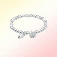 สร้อยข้อมือเงินแท้ S999 สำหรับผู้หญิง เครื่องประดับที่ระลึก ลายดอกบัว จี้สัญลักษณ์ความสุขภาพดี สร้อย