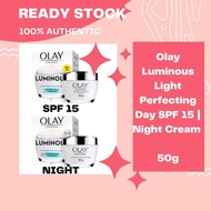 ✨ Olay Luminous Light Perfecting Day SPF 15 |  Night Cream (50g) - Glow & Protect 🌸