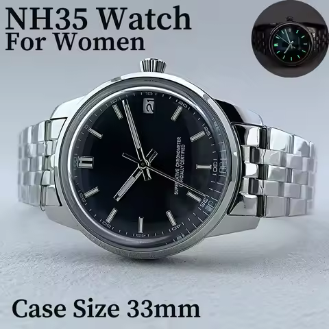 33mm NH35 NH38 Women's Stainless Steel Watch Automatic Movement Watch for NH35 NH70 Movement Watch A