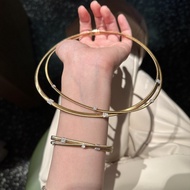 Double Circle Necklace Bracelet Choker Bracelet Zircon Brushed Craft Simple Vintage vintage Elegant 