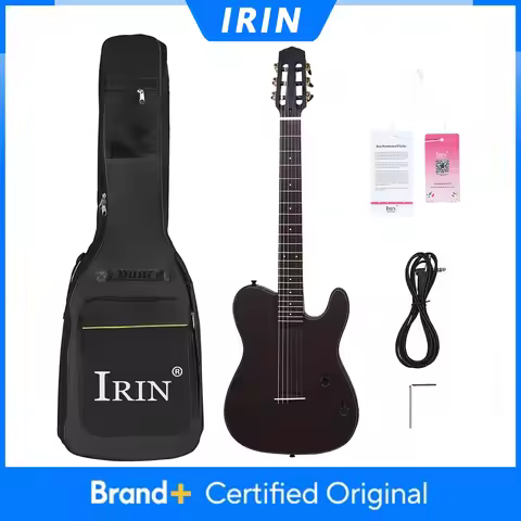 IRIN 39 Inch Classical Guitar 6 String Oguman Body Electric Silent Classic Guitar with Bag Amplifier