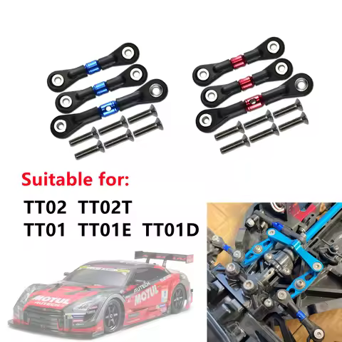 TAMIYA TT02 TT02T Adjustable Steering Tie Link Pull Rod Linkage for Tamiya TT-02 TT-02T 1/10 RC Car 