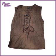 Yoewre Steampunk Costume Vest Pirate Party Attire Mens Vintage Gothic Lace Up Vest Steampunk Renaiss