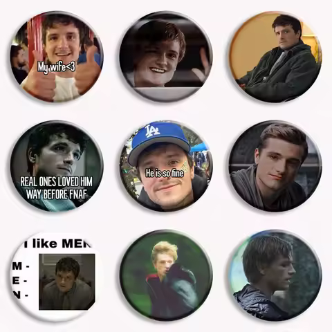 Josh Hutcherson Meme Movie Hunger Games Character Button Pin Creative Funny Memes Brooch Badge Bag D