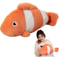 Bantal Ikan Badut 19.6 Inci, Boneka Ikan Badut untuk Dipeluk, Mainan Haiwan Boneka Ikan Badut, Banta