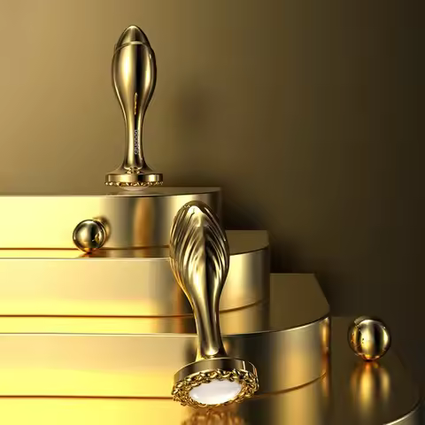 Erotic Metallic Gold Anal Plug & Masturbator Male Prostate Massager Female Clitoral Stimulator Butt 