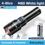 Smiling Shark Super Bright Torch Light Led M80 5000lm High Power Flashlight USD Rechargeable .