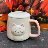 CUTE CERAMIC MUG WITH 3D RAISED CAT KAT CUTE FACE CAT GLASS