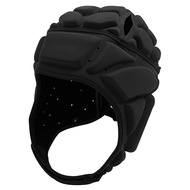 Rugby Helmet Headguard Black Headgear Soft Padded for Youth & Adult Adjustable 7v7 Flag Football Soc