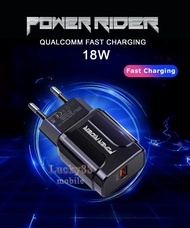 POWER RIDER Qualcomm QC 3.0 18W Fast Charging Travel Adaptor Charger USB Flash Charge LZ-023
