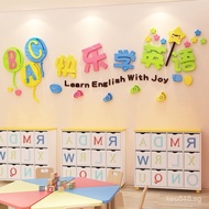 3D Wall Stickers Alphabet Kindergarten Stickers Interest English Wall Decoration Training Class3d Ha