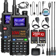 5RM Ham Radio 10W Long Range (Upgrade of UV-5R) Handheld NOAA Weather Receiver 2500mAh Battery Recha