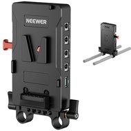 Neewer V Mount Battery Plate with 15mm Rod Clamp, Power Supply Splitter PD 60W Type C&D Tap/DC15V Po