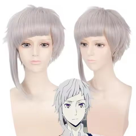 Wen Hao, wild dog, Atsushi Nakajima, yin-yang sideburns, cosplay wig, simulated scalp Synthetic fibe