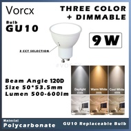 LH GU10 9W LED Light Bulb 120D Spotlight 600lm Dimmable Three Color Selection 3C