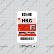 Vinyl Boarding Pass Sticker HKG Hong Kong Outdoor Waterproof Suitcase Sticker