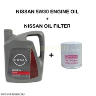 NISSAN 5W-30 MOTOR OIL 5W30 ENGINE OIL FULLY SYNTHETIC SP/GF-6 4L + NISSAN OIL FILTER