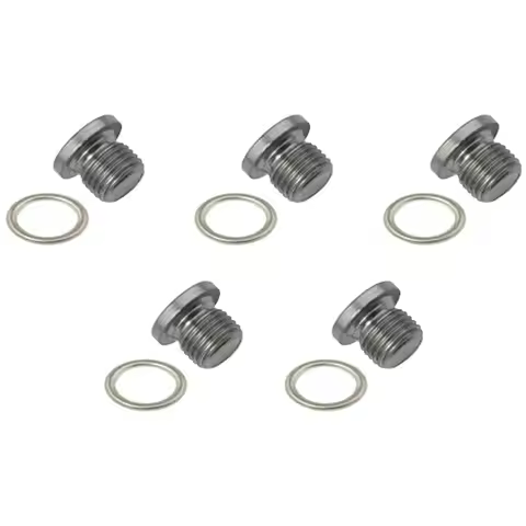 5 PCS Engine Oil Pan Drain Plug Kit Silver Automotive Supplies For VW Jetta Golf CC PASSAT Q3 Q5 Q7 