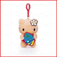 DC1 Sanrio Hawaii Tanned Hello Kitty Plushie Keychain Tropical Aloha Fluffy Bag Charms