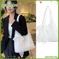 MELENE Floral Print Lace Handbag, With Silk Scarf Versatile Korean Style Tote Bag, YK2 Canvas Lightw