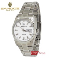 Sandoz นาฬิกาข้อมือผู้ชาย สายสแตนเลส รุ่น SD89450SS02 (สีเงิน / หน้าปัดขาว)